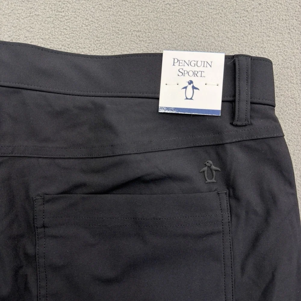 Penguin Sport Tech Golf Pants Mens 36x32 Caviar Black 5 Pocket Performance New